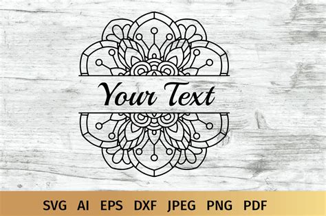 Split Mandala Monogram SVG (431834) | SVGs | Design Bundles