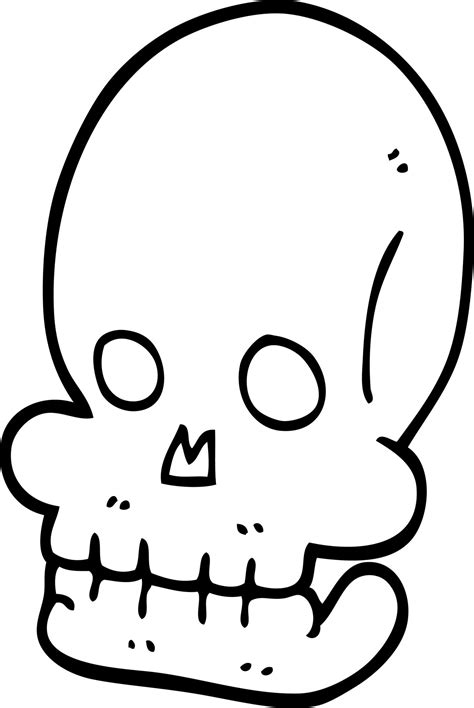 line drawing cartoon spooky skull 12179145 Vector Art at Vecteezy