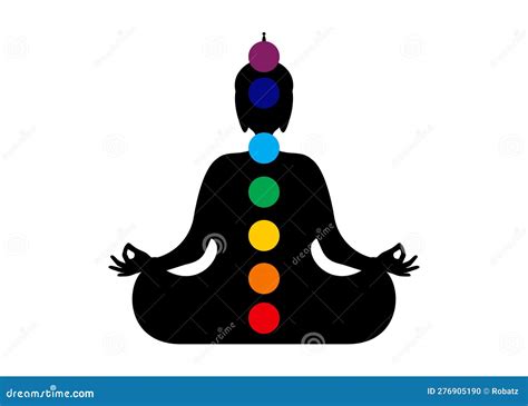 Silueta De Buddha Sentado En Meditación Con Chakras Siete Cuerpos De