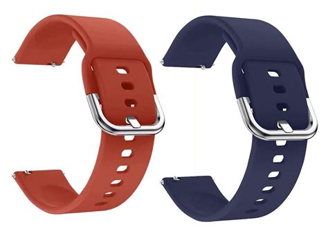 Navy & Red Silicone Watch Band For Samsung Galaxy - Pack Of 2 - 22mm ...