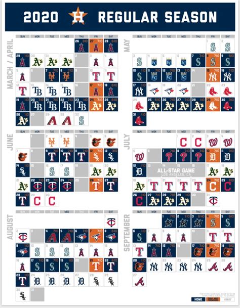 Houston Astros Printable Home Schedule 2022 - Printable Schedule