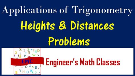 Heights And Distances Application Problems Applications Of