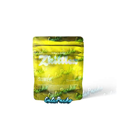 Sumer Yellow Zkittlez 3 5g Heat Sealable Mylar Bags By Calipacks