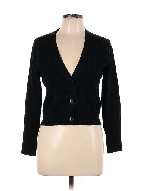 J Crew Color Block Solid Black Cardigan Size L 72 Off ThredUP