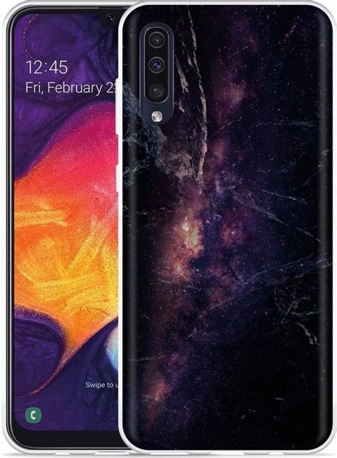 Galaxy A50 Hoesje Black Space Marble Designed By Cazy Bol