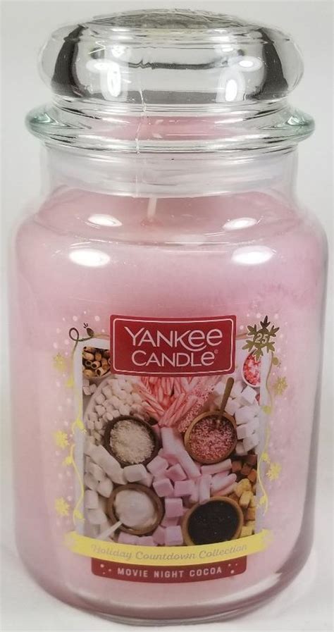 Yankee Candle MOVIE NIGHT COCOA Large Jar 22 Oz Pink Housewarmer New