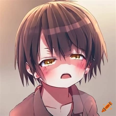 Cute Blushing Anime Kid Looking Shy