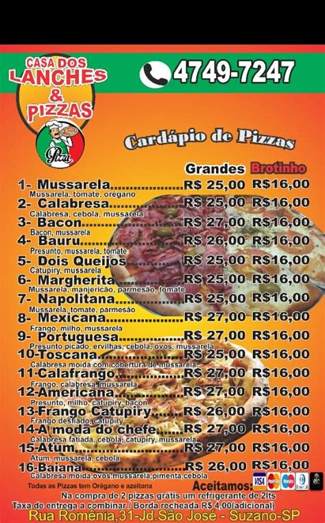 Menu At Casa Dos Lanches Pizzaria Suzano