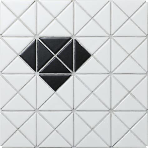 glossy single diamond pattern porcelain triangle mosaic wall tile