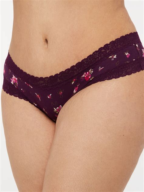 Cotton Essentials Lace Trim Cheeky Knickers In Multi Purple SAVAGE