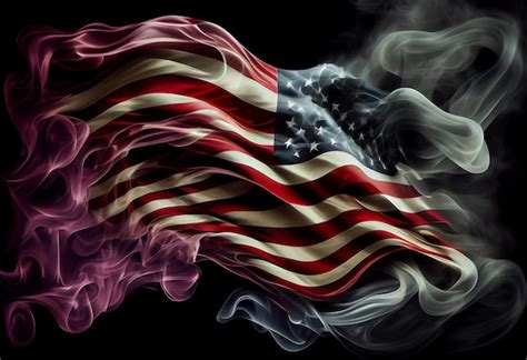 Premium Ai Image Usa Wavy Flag Made Of Smoke High Quality Image