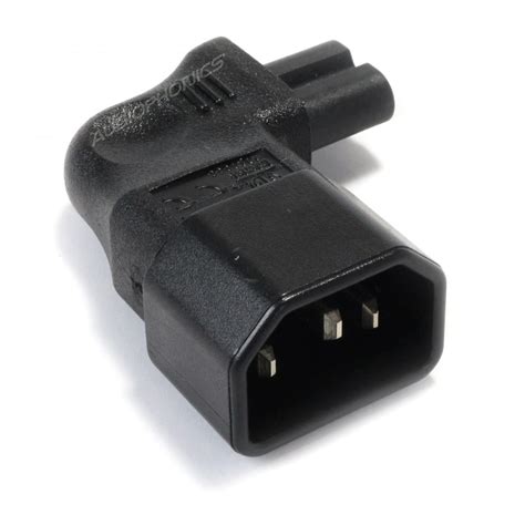 Power Adapter Iec C14 3 Pole To Iec C7 2 Pole Flat Angled Audiophonics