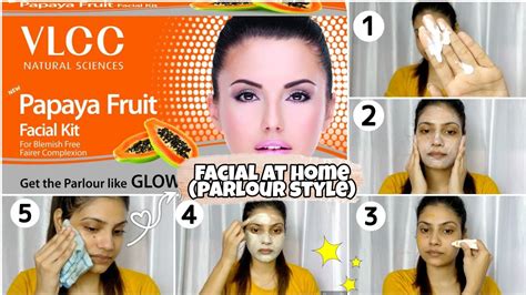 Vlcc Papaya Fruit Facial Kit Step By Step Facial At Home Parlour