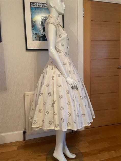 Original 1950s Elvis Presley Novelty Print Circle Skirt Dress True