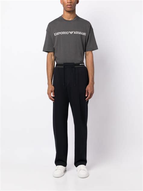 Emporio Armani Logo Waistband Track Pants Farfetch