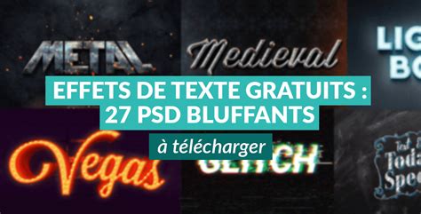 Effets de texte gratuits 27 PSD bluffants à télécharger