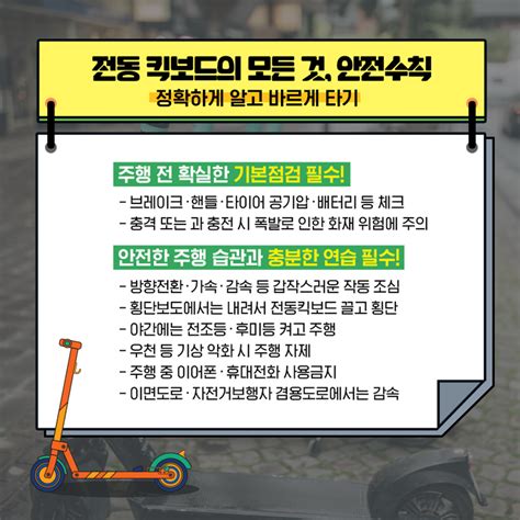 전동킥보드 안전불감증 더 이상은 안 돼요 국민이 말하는 정책 뉴스 대한민국 정책브리핑