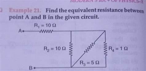 Example 21 Find The Equivalent Resistance Between Point A And B In The G