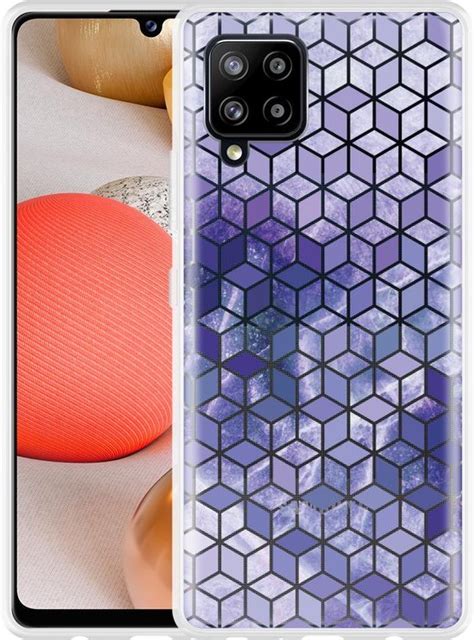 Samsung Galaxy A Hoesje Paars Hexagon Marmer Designed By Cazy Bol