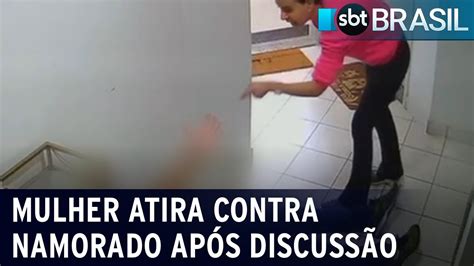 Sp Mulher Atira Contra Namorado Ap S Discuss O Sbt Brasil