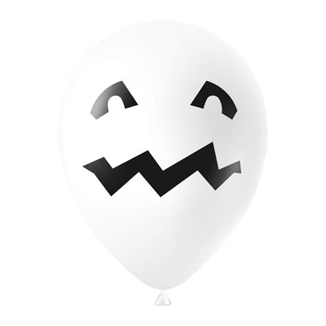 Halloween white balloon illustration with scary and funny face 24668381 ...