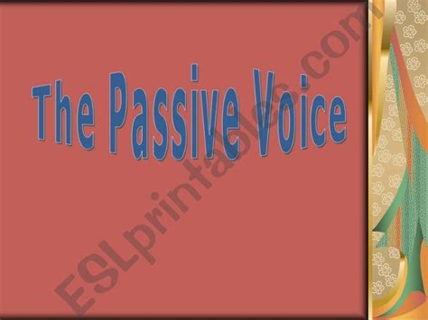 Esl English Powerpoints Passive Voice