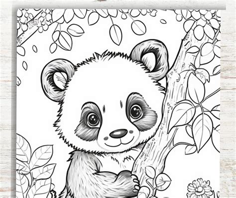 KDP Interior 50 Baby Panda Coloring Pages 8.5 X 11 Printable PDF & Canva Template Cute Coloring ...