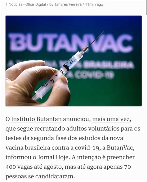 Nelson Carvalheira On Twitter Covid Nova Vacina Brasileira