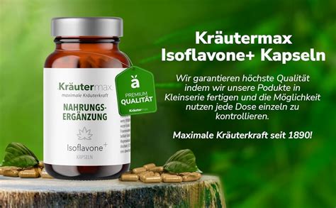 Kräuter Max Isoflavone Kapseln Vegan Hochdosiert Pulver mit Yamswurzel