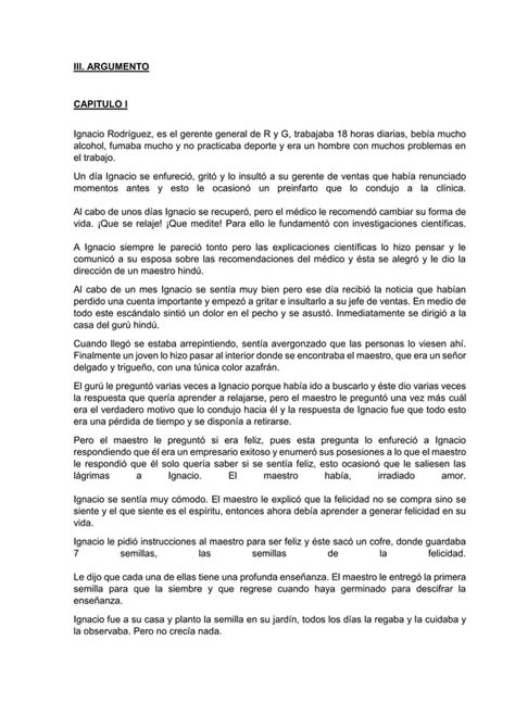 El Secreto De Las Siete Semillas Original Resumen Pdf