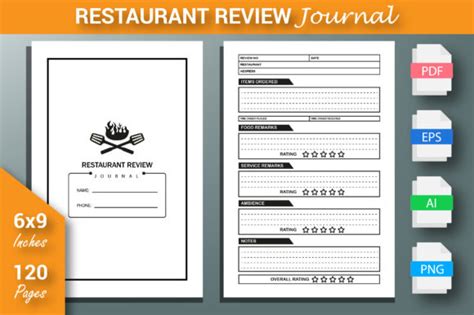 Restaurant Review Journal Kdp Interior Graphic By Kdp Unique