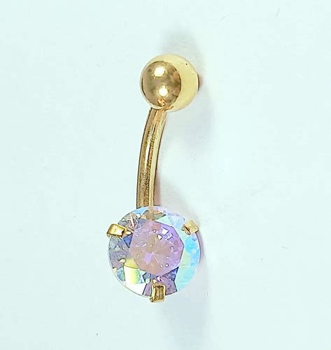 Piercing Umbigo Dourado Pedra Furta Cor MercadoLivre