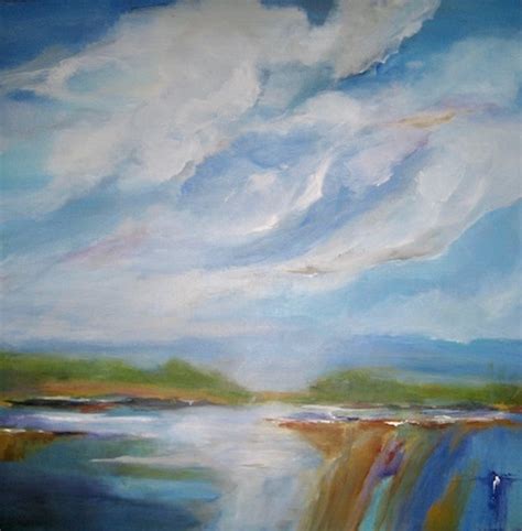 Painting : "Drifting Clouds and Flowing Creek" (Original art by Jane Fier)