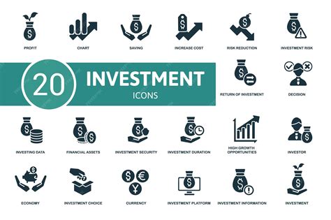 premium vector investment icon set  editable icons investment