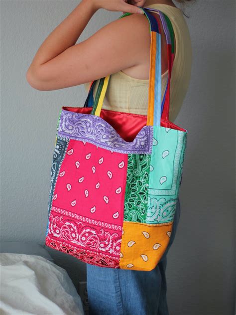 Handcrafted Patchwork Bandana Tote Bag