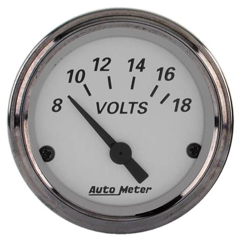 AutoMeter 2 1 16in 8 18 Volt American Platinum Electric Voltmeter Gauge