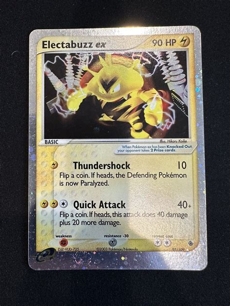 Pok Mon Tcg Electabuzz Ex Ex Ruby And Sapphire Holo Ultra Rare