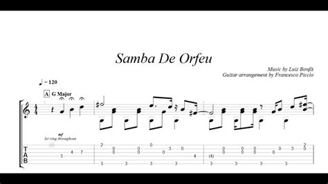 Fingerstyle Guitar Samba De Orfeu From Bossa Nova Collection Nr 1