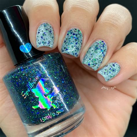 Stardust Custom Handcrafted Blue Glitter Topper Nail Polish Etsy