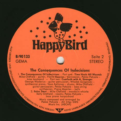 The Consequences Of Indecisions Happy Bird Lp Mike Oldfield Worldwide