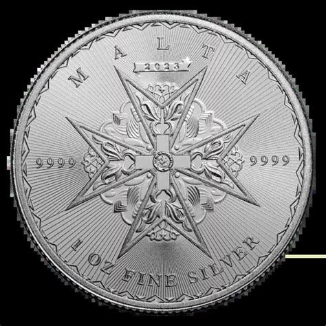 Malta Maltese Cross Silver Coin BU 1 Oz 2023 Bullion Club