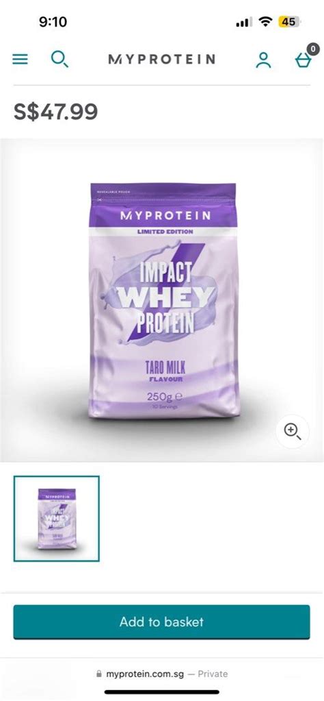 Instock Myprotein Impact Whey Protein Taro Milk Flavour G Health