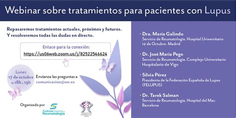 Webinar Sobre Tratamientos Para Pacientes Con Lupus Sociedad