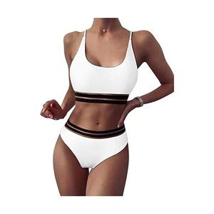 Heekpek Costume Da Bagno Donna Bikini Sexy Brasiliana Triangolo Costume Bikini Strisce Donna
