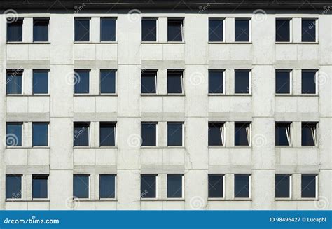 White Facade Of An Elegant Residential Building Stock Image Image Of