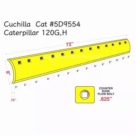 Cuchilla Para Motoniveladora Caterpillar Patrol Huecos Mercadolibre