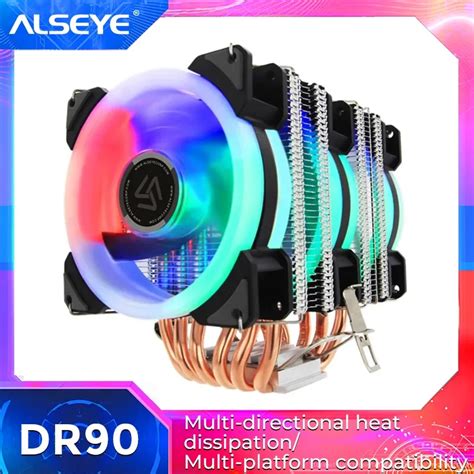 Alseye Dr 90 Cpu Cooler 6 Heatpipe With Rgb 4pin Cpu Fan High Quality Cpu Cooling New Arrival