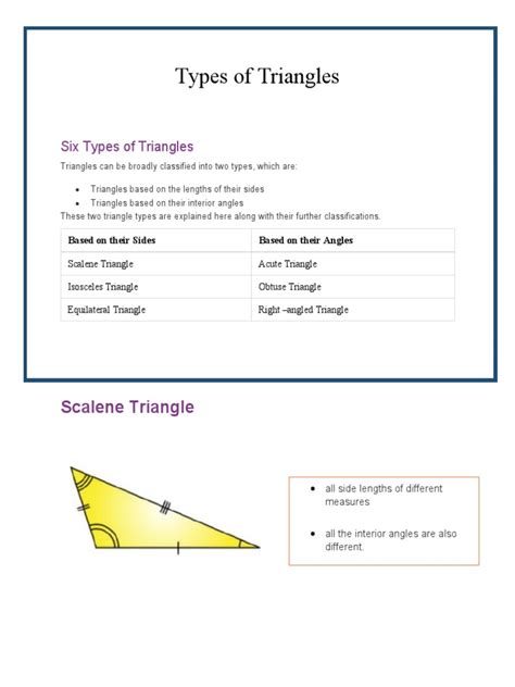 Types of Triangles | PDF