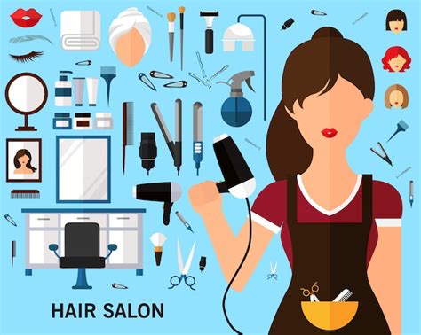 Premium Vector Hair Salon Concept Background