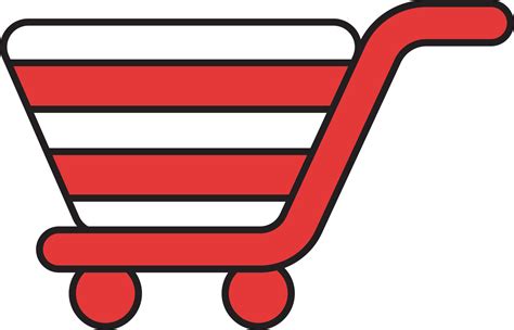 Shopping Cart Icon In Red And White Color Vector Art At Vecteezy